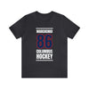 Marchenko 86 Columbus Hockey Union Blue Vertical Design Unisex T-Shirt