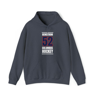 Bemstrom 52 Columbus Hockey Union Blue Vertical Design Unisex Hooded Sweatshirt