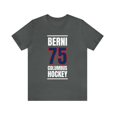 Berni 75 Columbus Hockey Union Blue Vertical Design Unisex T-Shirt