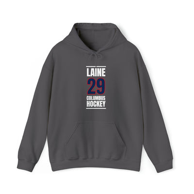 Laine 29 Columbus Hockey Union Blue Vertical Design Unisex Hooded Sweatshirt