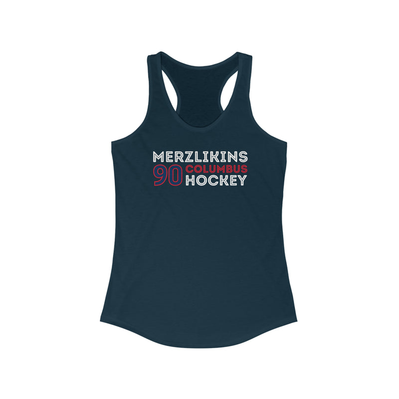 Merzlikins 90 Columbus Hockey Grafitti Wall Design Women's Ideal Racerback Tank Top