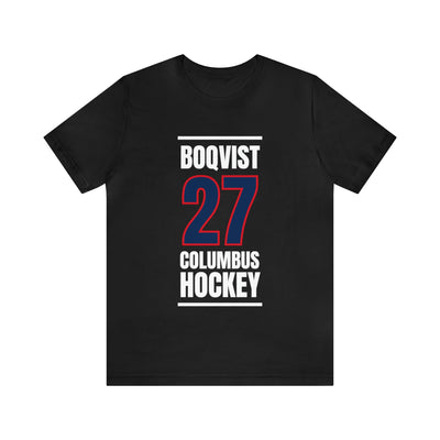 Boqvist 27 Columbus Hockey Union Blue Vertical Design Unisex T-Shirt