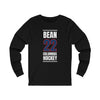 Bean 22 Columbus Hockey Union Blue Vertical Design Unisex Jersey Long Sleeve Shirt