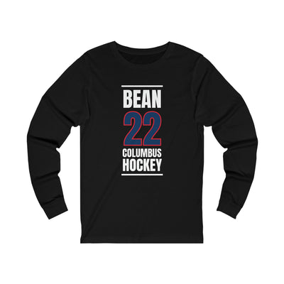 Bean 22 Columbus Hockey Union Blue Vertical Design Unisex Jersey Long Sleeve Shirt