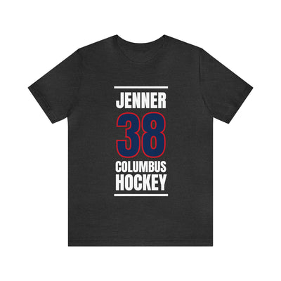 Jenner 38 Columbus Hockey Union Blue Vertical Design Unisex T-Shirt