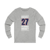 Boqvist 27 Columbus Hockey Union Blue Vertical Design Unisex Jersey Long Sleeve Shirt