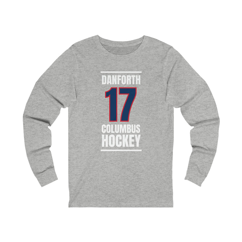 Danforth 17 Columbus Hockey Union Blue Vertical Design Unisex Jersey Long Sleeve Shirt