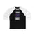 Jenner 38 Columbus Hockey Union Blue Vertical Design Unisex Tri-Blend 3/4 Sleeve Raglan Baseball Shirt