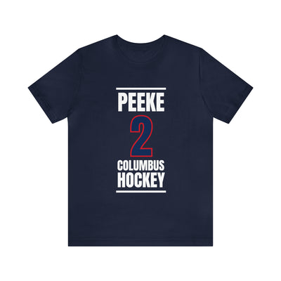 Peeke 2 Columbus Hockey Union Blue Vertical Design Unisex T-Shirt