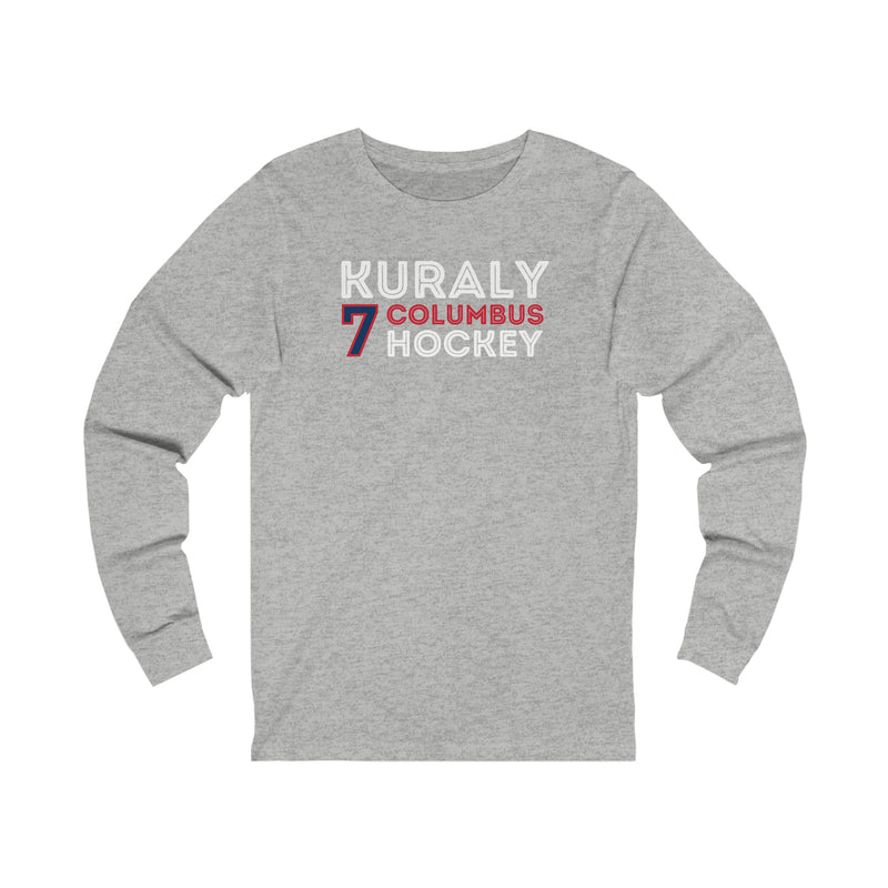 Kuraly 7 Columbus Hockey Grafitti Wall Design Unisex Jersey Long Sleeve Shirt