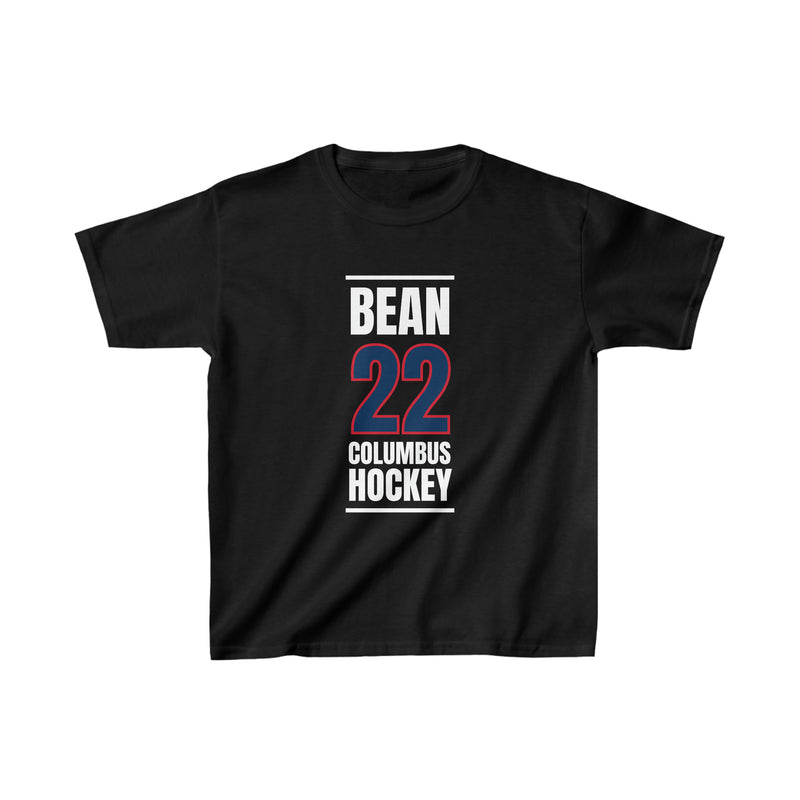 Bean 22 Columbus Hockey Union Blue Vertical Design Kids Tee