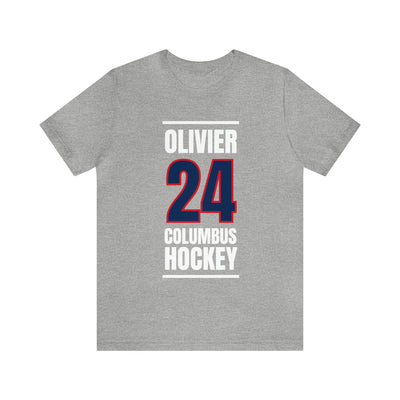 Olivier 24 Columbus Hockey Union Blue Vertical Design Unisex T-Shirt