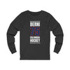 Berni 75 Columbus Hockey Union Blue Vertical Design Unisex Jersey Long Sleeve Shirt