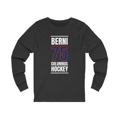 Berni 75 Columbus Hockey Union Blue Vertical Design Unisex Jersey Long Sleeve Shirt