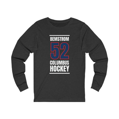 Bemstrom 52 Columbus Hockey Union Blue Vertical Design Unisex Jersey Long Sleeve Shirt