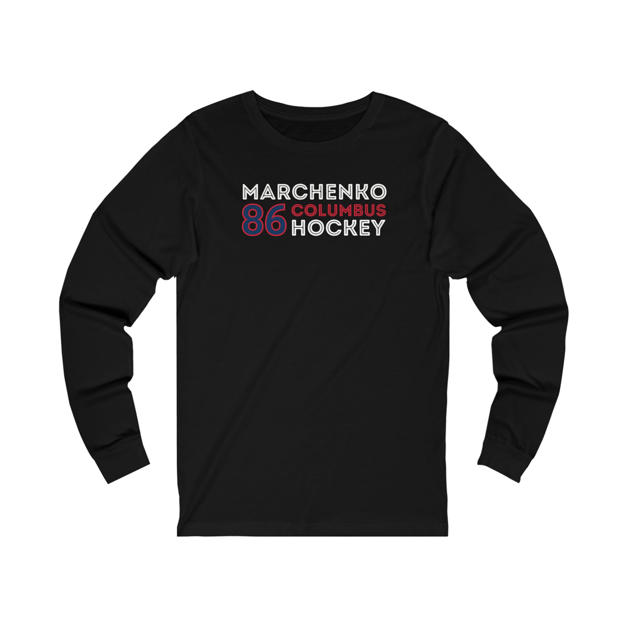 Marchenko 86 Columbus Hockey Grafitti Wall Design Unisex Jersey Long Sleeve Shirt