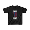 Fantilli 11 Columbus Hockey Union Blue Vertical Design Kids Tee