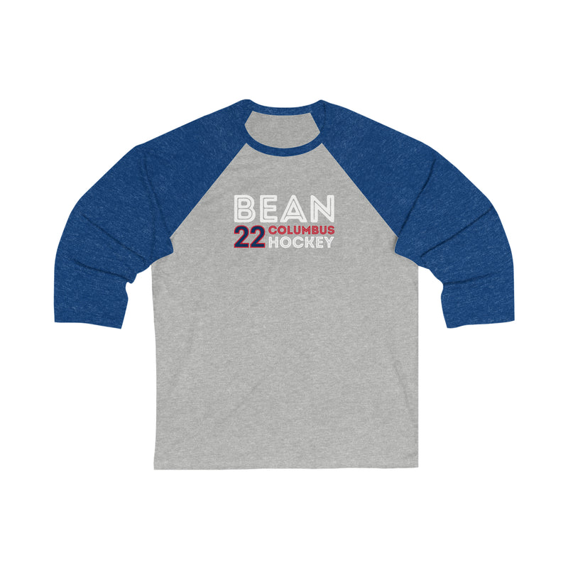 Bean 22 Columbus Hockey Grafitti Wall Design Unisex Tri-Blend 3/4 Sleeve Raglan Baseball Shirt