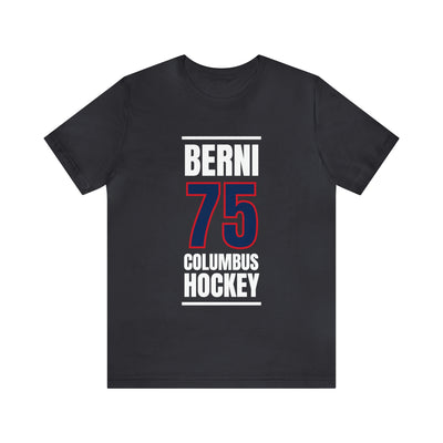 Berni 75 Columbus Hockey Union Blue Vertical Design Unisex T-Shirt