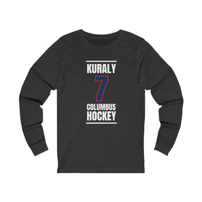 Kuraly 7 Columbus Hockey Union Blue Vertical Design Unisex Jersey Long Sleeve Shirt