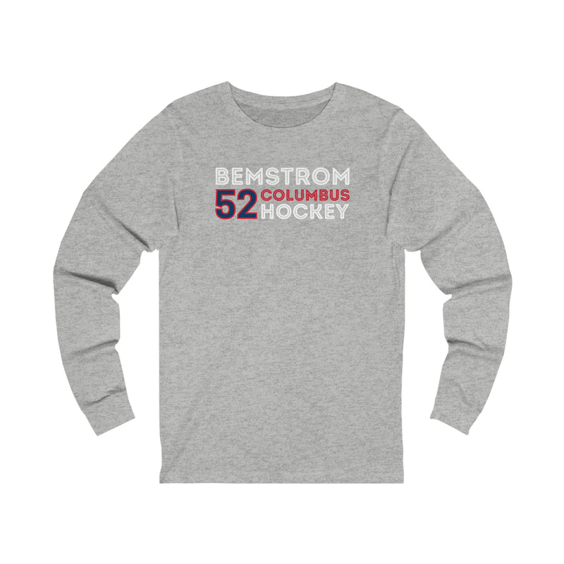 Bemstrom 52 Columbus Hockey Grafitti Wall Design Unisex Jersey Long Sleeve Shirt