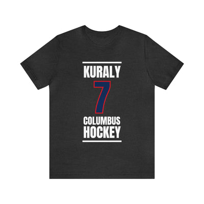 Kuraly 7 Columbus Hockey Union Blue Vertical Design Unisex T-Shirt