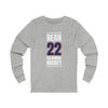 Bean 22 Columbus Hockey Union Blue Vertical Design Unisex Jersey Long Sleeve Shirt