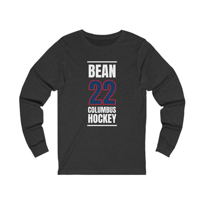 Bean 22 Columbus Hockey Union Blue Vertical Design Unisex Jersey Long Sleeve Shirt