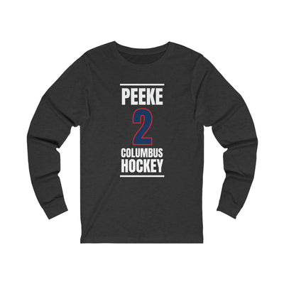 Peeke 2 Columbus Hockey Union Blue Vertical Design Unisex Jersey Long Sleeve Shirt