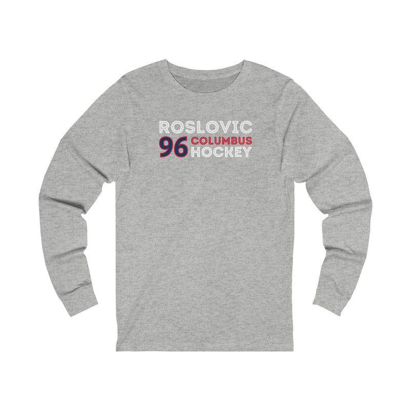 Roslovic 96 Columbus Hockey Grafitti Wall Design Unisex Jersey Long Sleeve Shirt