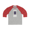 Werenski 8 Columbus Hockey Union Blue Vertical Design Unisex Tri-Blend 3/4 Sleeve Raglan Baseball Shirt