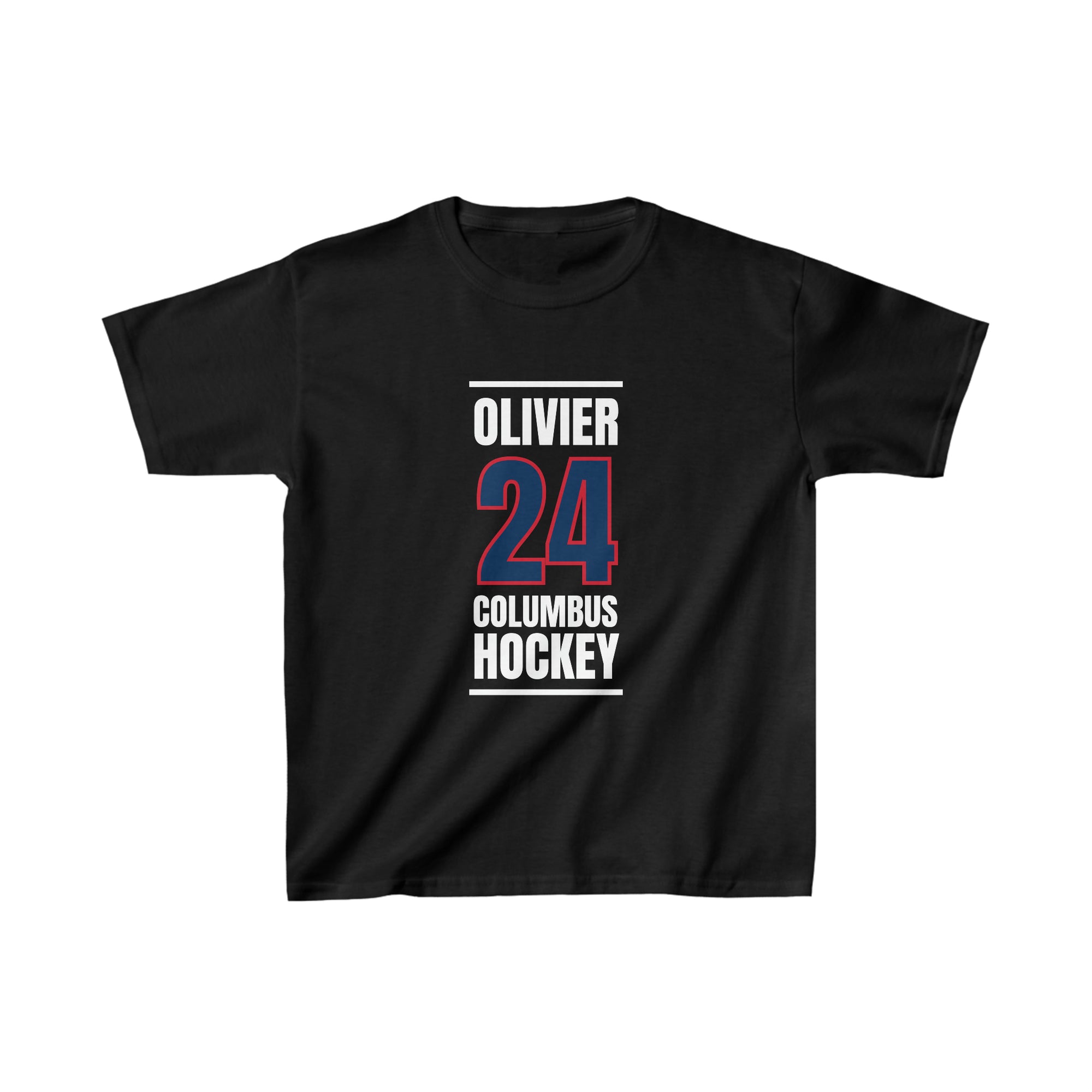 Olivier 24 Columbus Hockey Union Blue Vertical Design Kids Tee