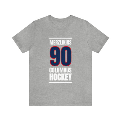 Merzlikins 90 Columbus Hockey Union Blue Vertical Design Unisex T-Shirt