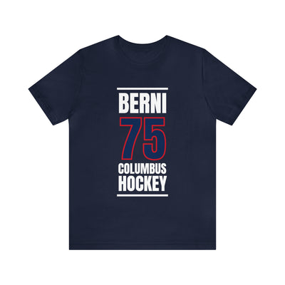 Berni 75 Columbus Hockey Union Blue Vertical Design Unisex T-Shirt