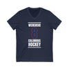 Werenski 8 Columbus Hockey Union Blue Vertical Design Unisex V-Neck Tee