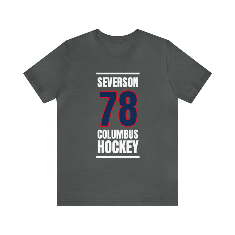 Severson 78 Columbus Hockey Union Blue Vertical Design Unisex T-Shirt