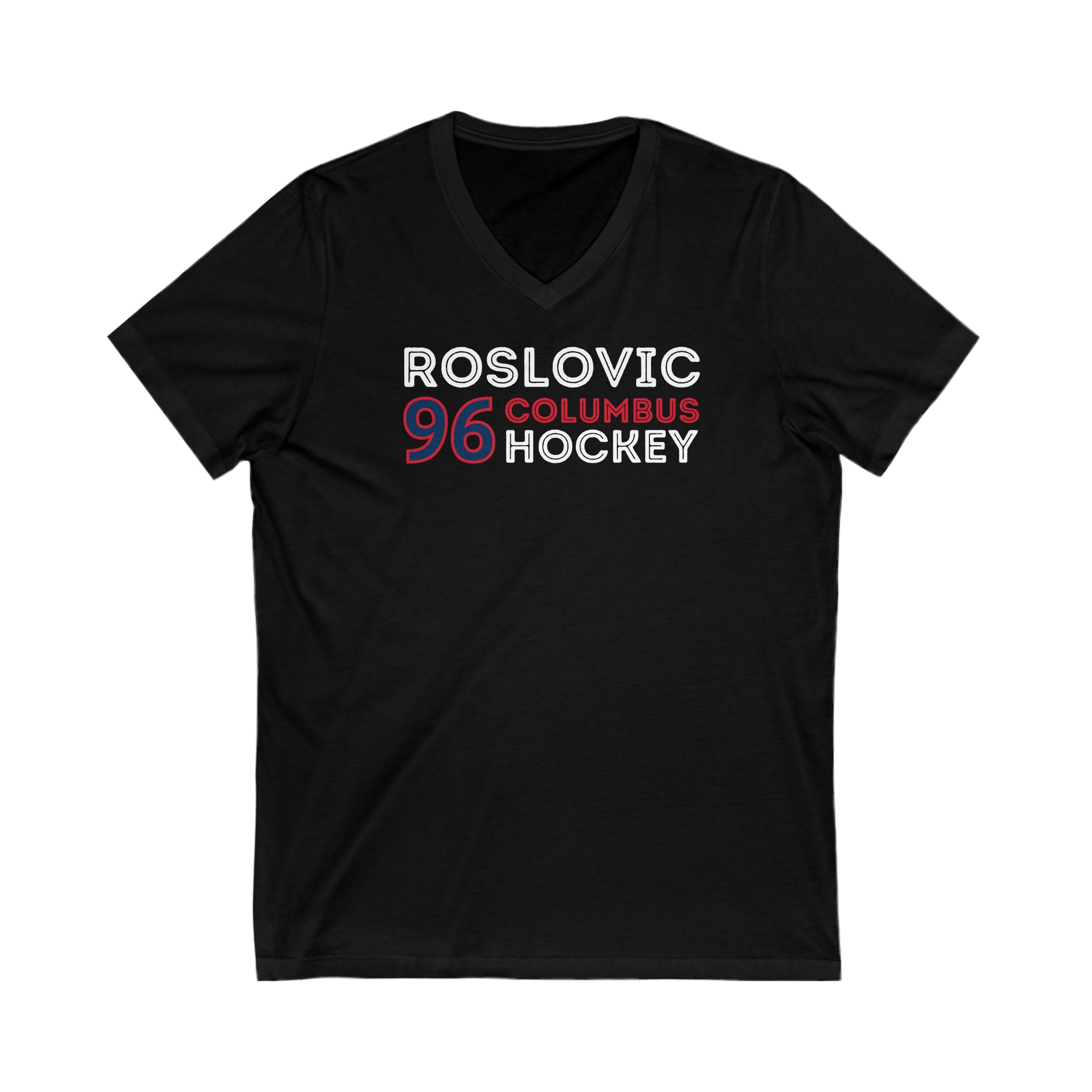 Roslovic 96 Columbus Hockey Grafitti Wall Design Unisex V-Neck Tee