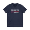 Roslovic 96 Columbus Hockey Grafitti Wall Design Unisex V-Neck Tee