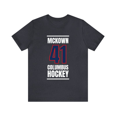 McKown 41 Columbus Hockey Union Blue Vertical Design Unisex T-Shirt