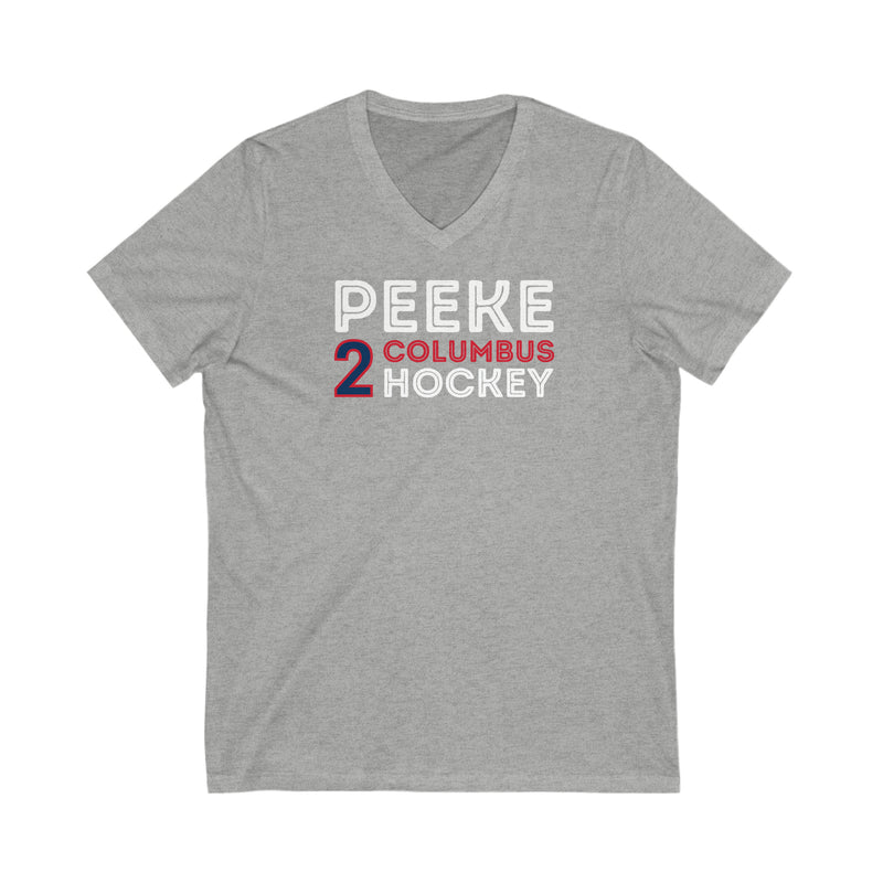 Peeke 2 Columbus Hockey Grafitti Wall Design Unisex V-Neck Tee