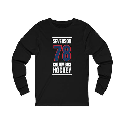 Severson 78 Columbus Hockey Union Blue Vertical Design Unisex Jersey Long Sleeve Shirt