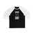 Olivier 24 Columbus Hockey Union Blue Vertical Design Unisex Tri-Blend 3/4 Sleeve Raglan Baseball Shirt