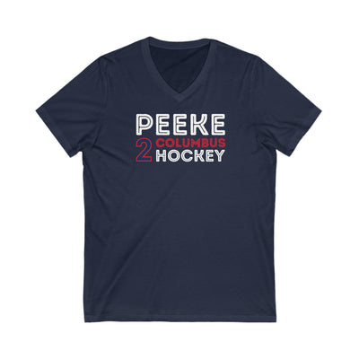 Peeke 2 Columbus Hockey Grafitti Wall Design Unisex V-Neck Tee