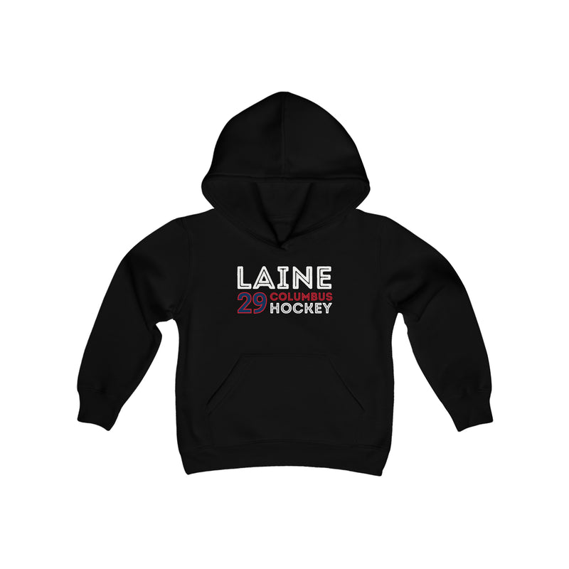 Laine 29 Columbus Hockey Grafitti Wall Design Youth Hooded Sweatshirt