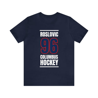 Roslovic 96 Columbus Hockey Union Blue Vertical Design Unisex T-Shirt