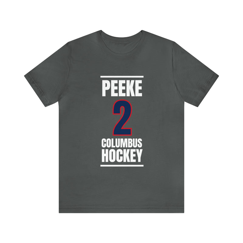 Peeke 2 Columbus Hockey Union Blue Vertical Design Unisex T-Shirt