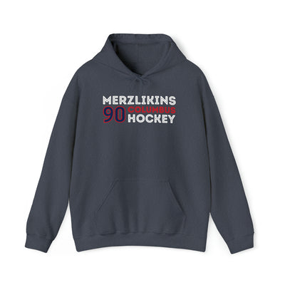 Merzlikins 90 Columbus Hockey Grafitti Wall Design Unisex Hooded Sweatshirt