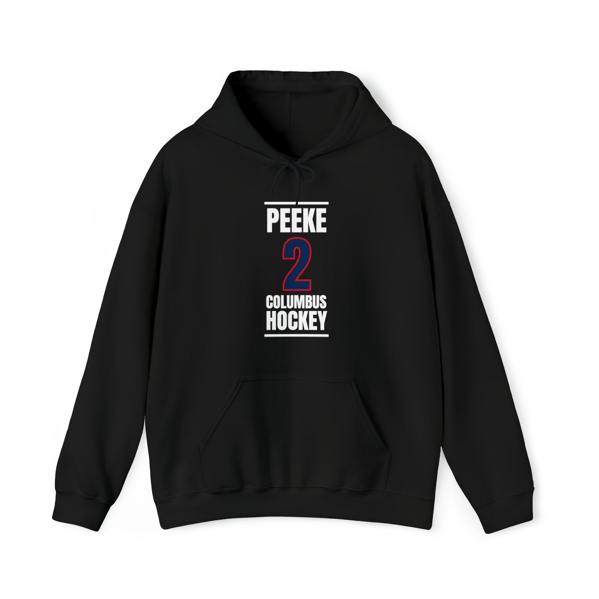 Peeke 2 Columbus Hockey Union Blue Vertical Design Unisex Hooded Sweatshirt