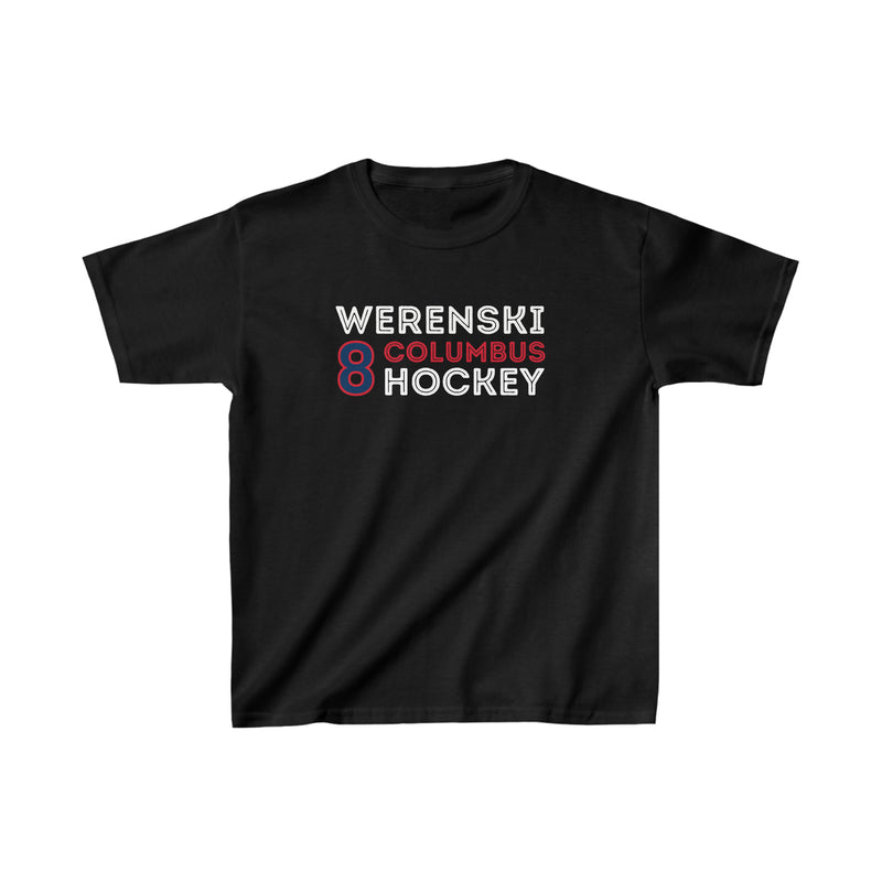 Werenski 8 Columbus Hockey Grafitti Wall Design Kids Tee