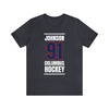 Johnson 91 Columbus Hockey Union Blue Vertical Design Unisex T-Shirt